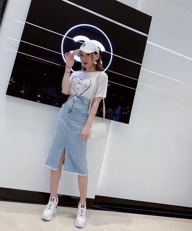 [HCM]SET ÁO THUN CHÂN VÁY JEANS (ẢNH THẬT CUỐI)