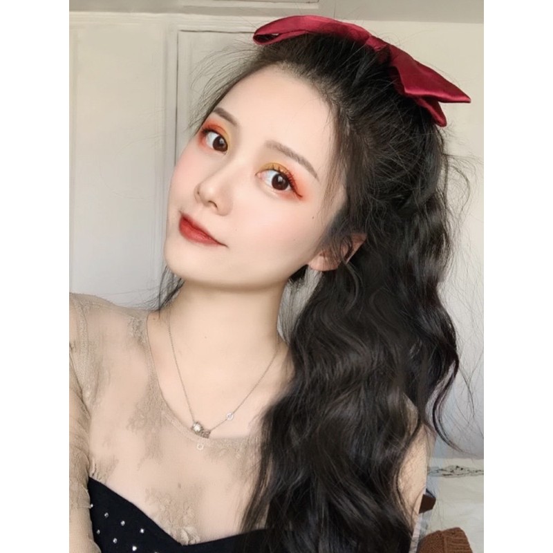 Tóc giả cột❤️FREESHIP❤️Tóc giả buộc xù nơ đỏ