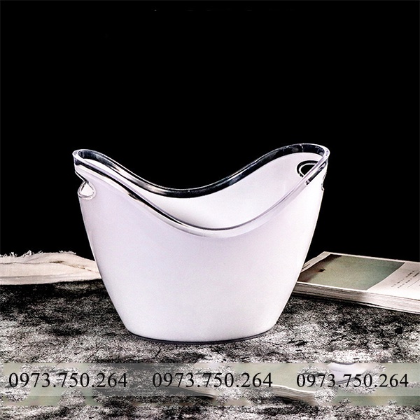 Xô đựng đá ướp rượu vang 4 lít Đen, Trong suốt
