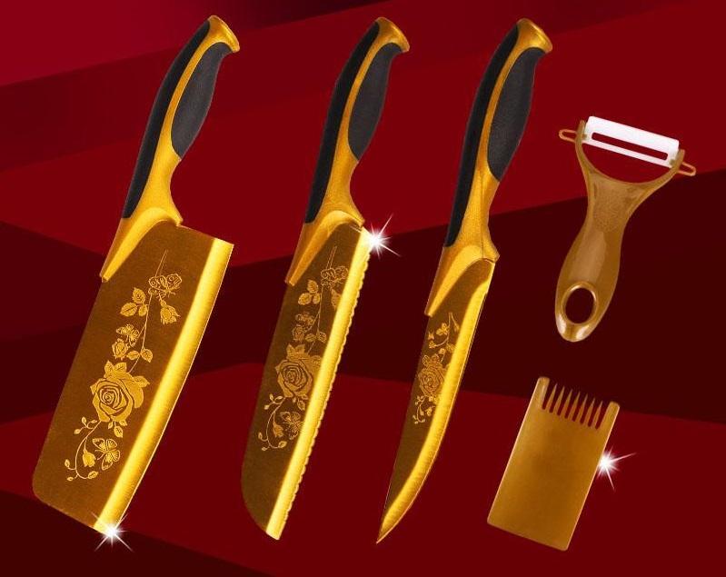 Bộ dao 5 món hoa văn hàn quốc