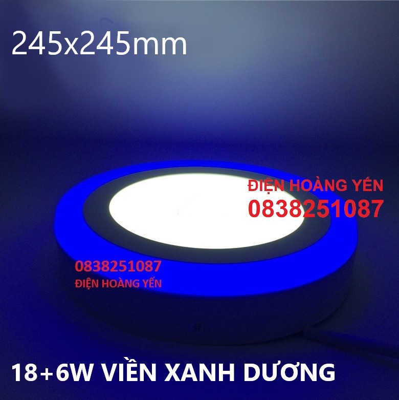đèn trần trang trí 24w tròn 2 màu 3 chế độ