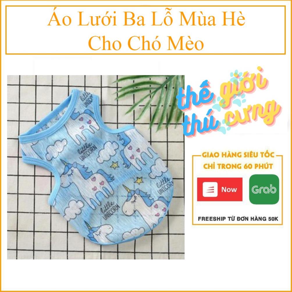 Áo cho chó mèo - áo lưới ba lỗ mùa hè cho chó mèo