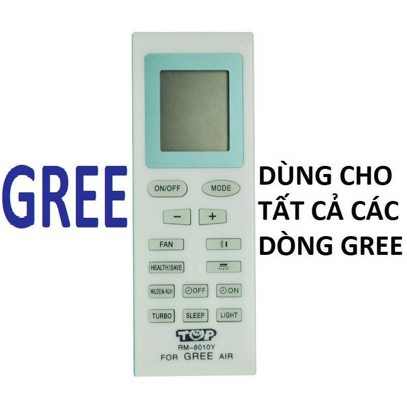 Remote điều khiển máy lạnh, máy điều hòa gree đa năng rm-8010y