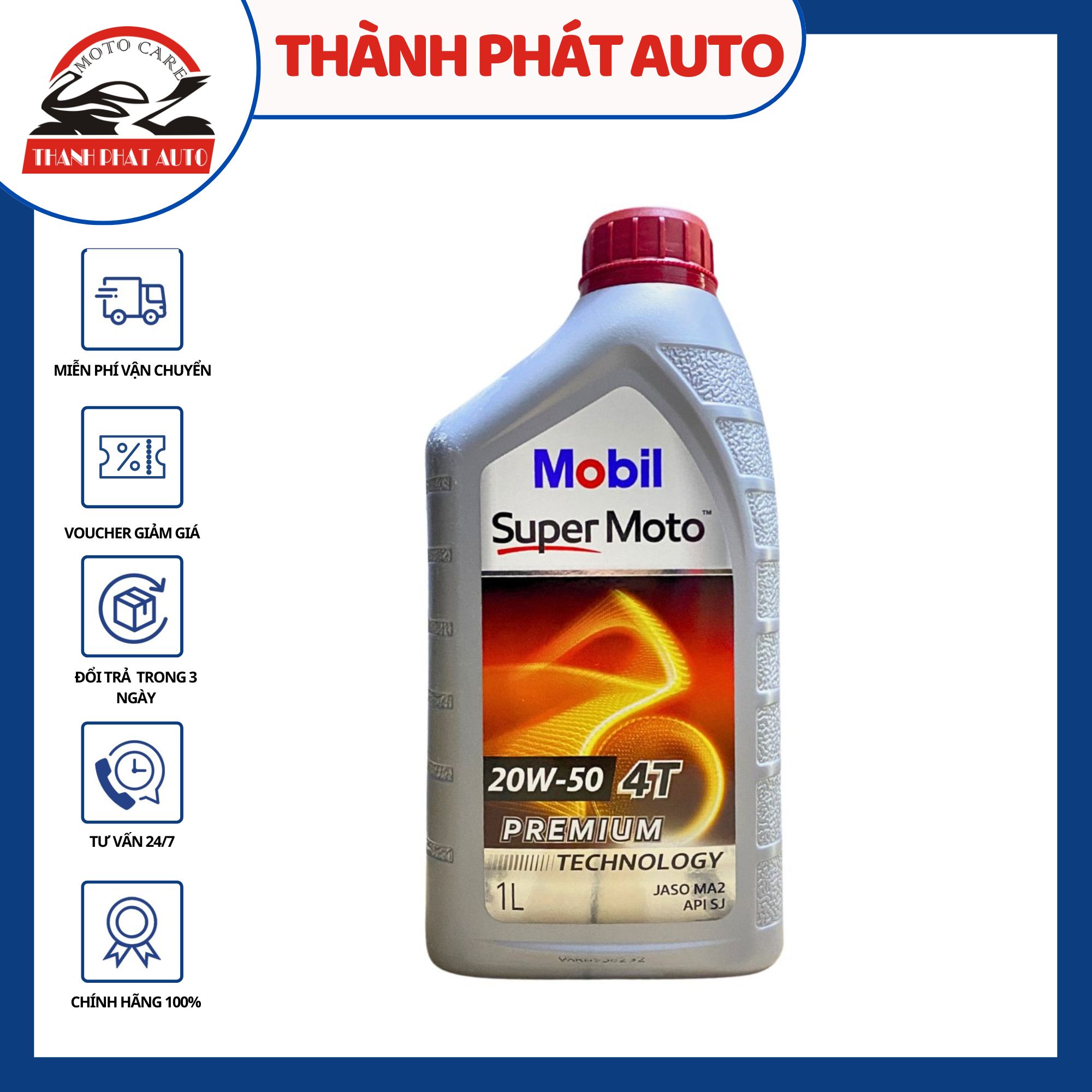 [HCM]Nhớt Xe Số Mobil Super Moto 20W50 1 Lit- Nhập Khẩu SingaporeSản Phẩm Chất Lượng