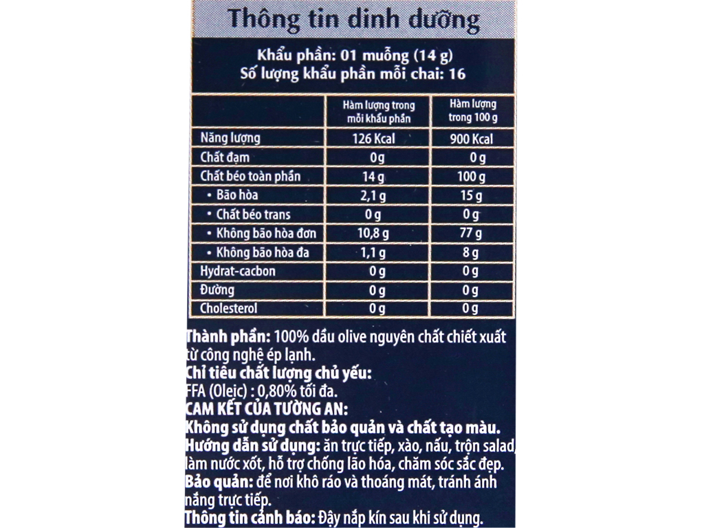 Dầu Olive Extra Virgin Olive Oil 250ml