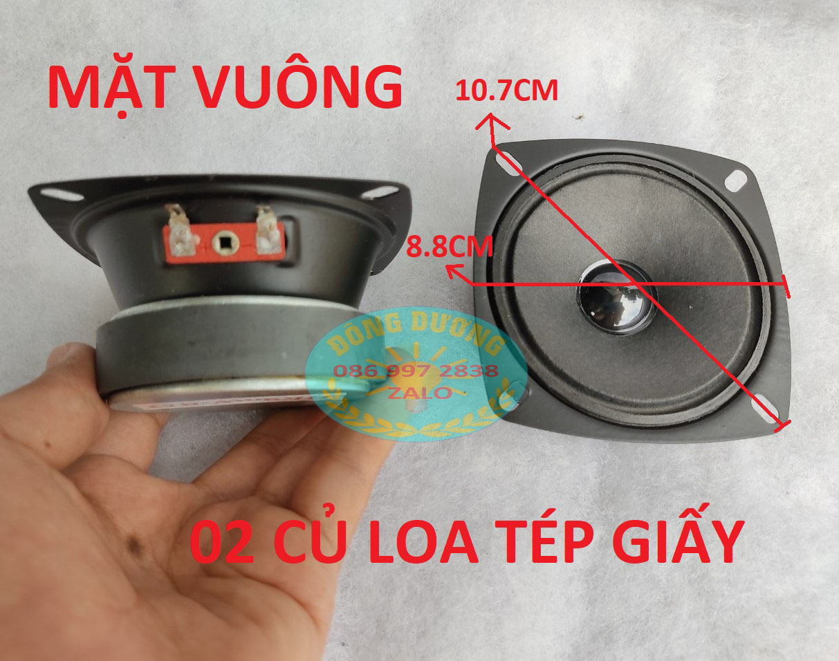 LOA TRÉP GIẤY 10CM MẶT VUÔNG HỒNG KỲ - GIÁ HAI LOA TẶNG TỤ