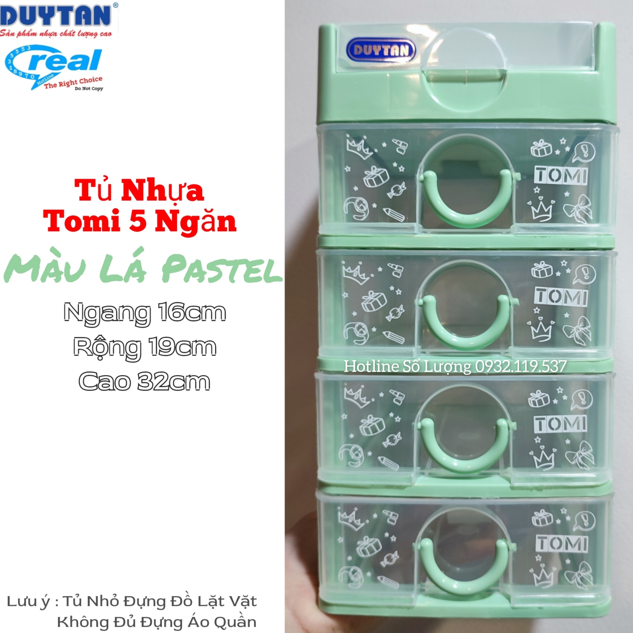 Tủ nhựa duy tân tomi mini 5 ngăn màu pastel