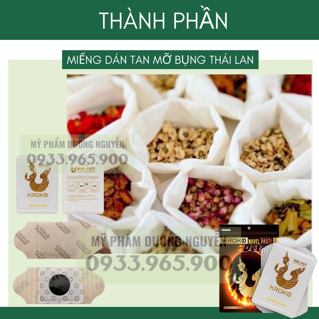 Miếng Dán Tan Mỡ Bụng Kroko Detox Thái Lan Navel Paste