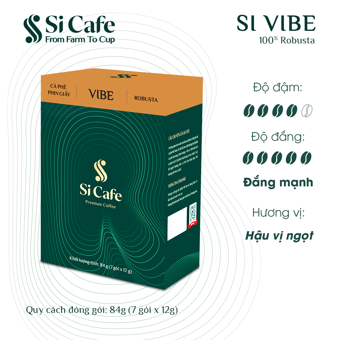 CÀ PHÊ PHIN GIẤY VIBE TỪ SI CAFE - 100% ROBUSTA