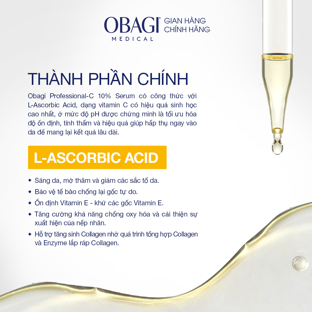 Serum Vitamin C 15% Dưỡng Sáng Da & Chống Oxy Hóa Obagi Professional-C 12.5ml