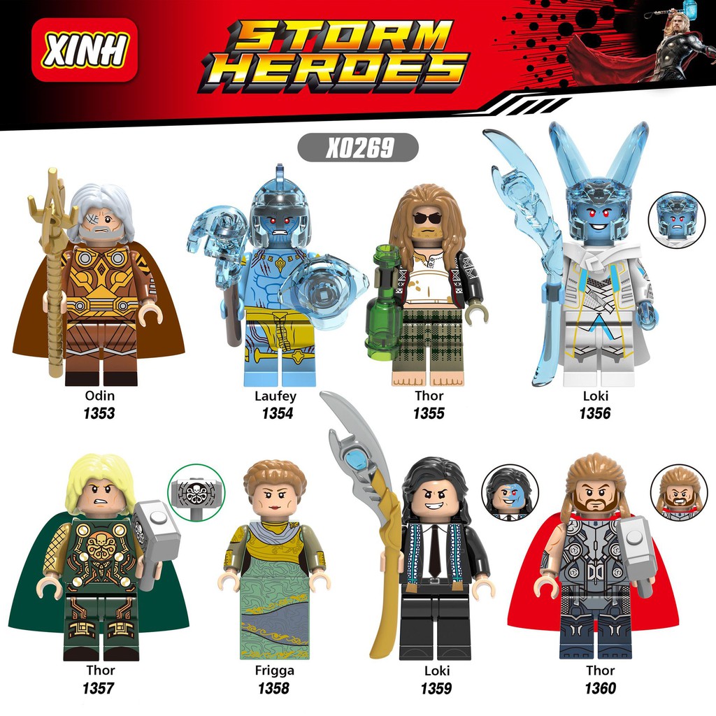 Lego Minifigures Marvel DC Các Mẫu Nhân Vât Loki Thor Laufey Odin Mẫu Ra Mới  X0269