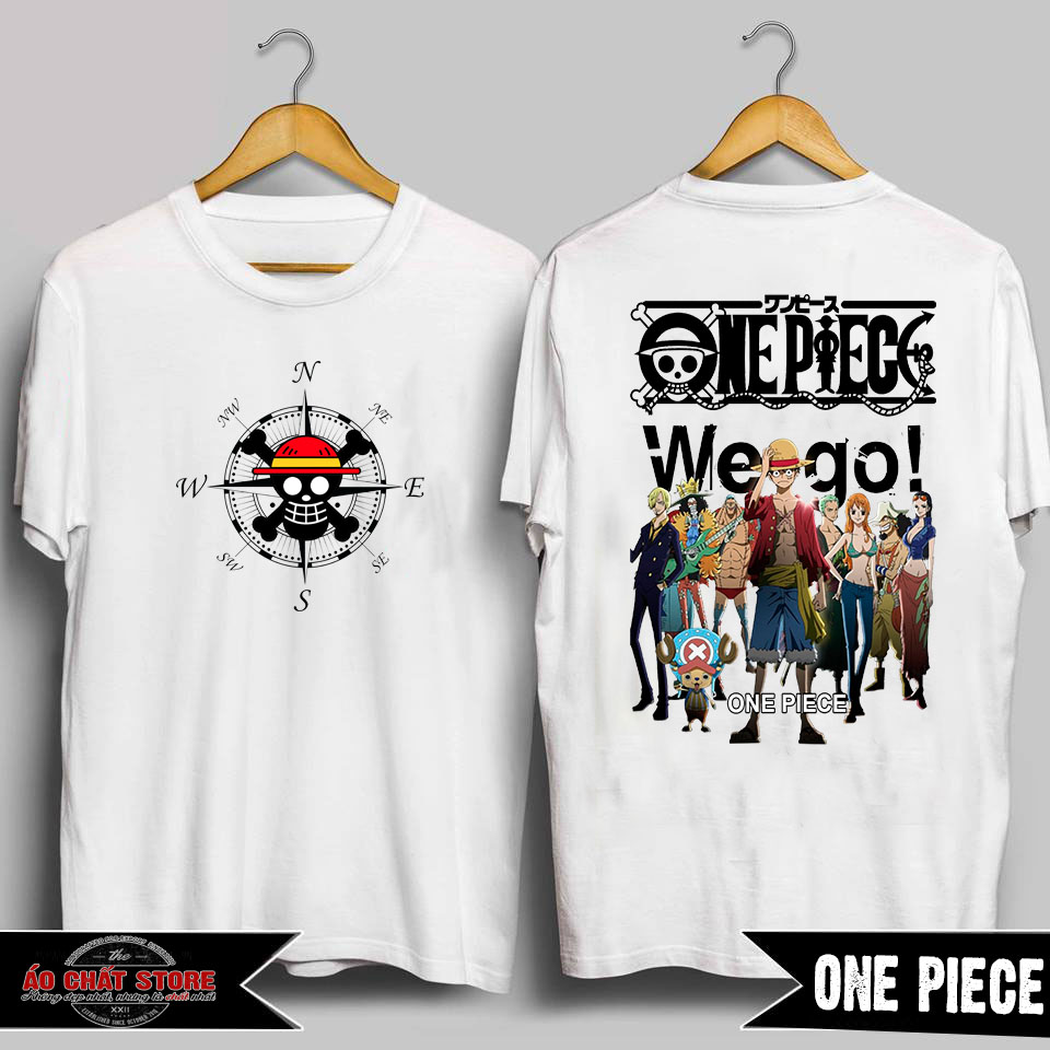 Áo thun đảo hải tặc we go one piece cực đẹp áo luffy mũ rơm team one piece tshirt op2