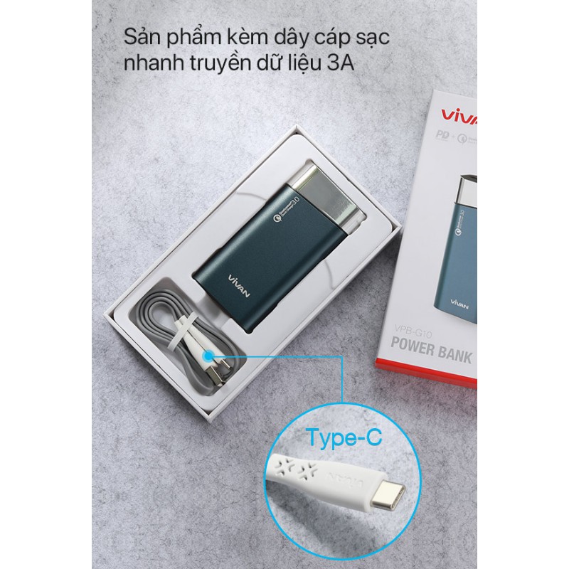 Pin sạc dự phòng Vivan VPB-G10 - 10000mAh
