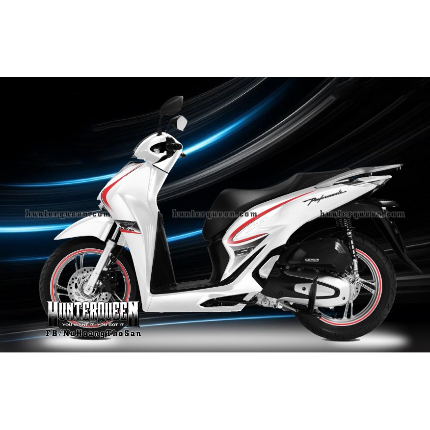 Tem Chế Xe Sh 2020. Trắng Đỏ Đen. Xe Trắng Sành Điệu.