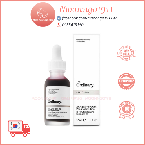 [Bill US] Tẩy tế bào chết AHA 30% + BHA 2% Peeling Solution 30ml - serum peel da The Ordinary