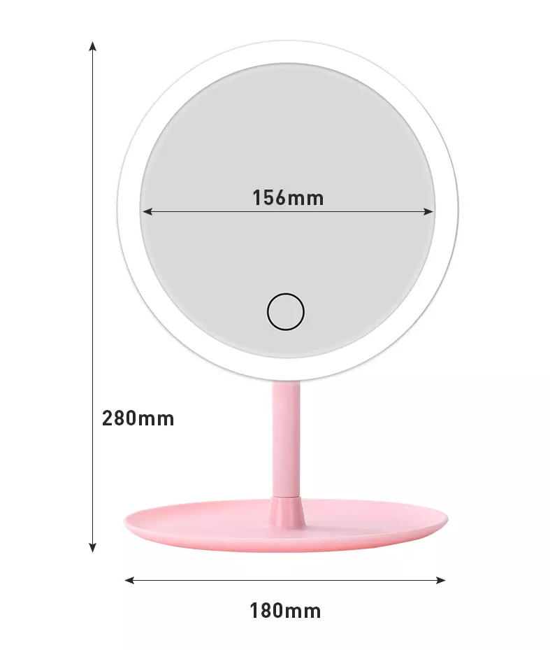 USB rechargeable LED makeup mirror (multicolor)-[stylish makeup mirror touch up mirror cute makeup mirror folding Mirror]