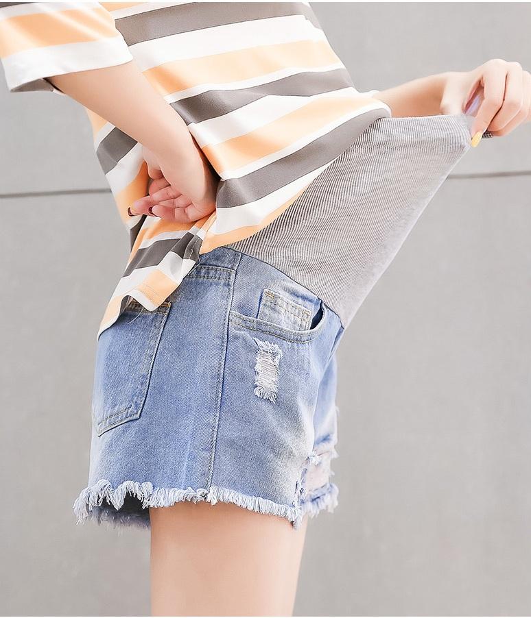 Quần đùi bầu jean rách cá tính