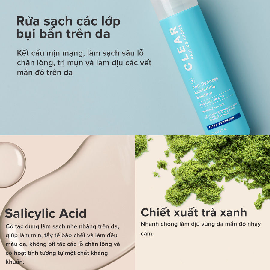 [HCM]Dung Dịch Giảm Mụn PaulaS Choice Anti-Redness Exfoliating Solution 30Ml