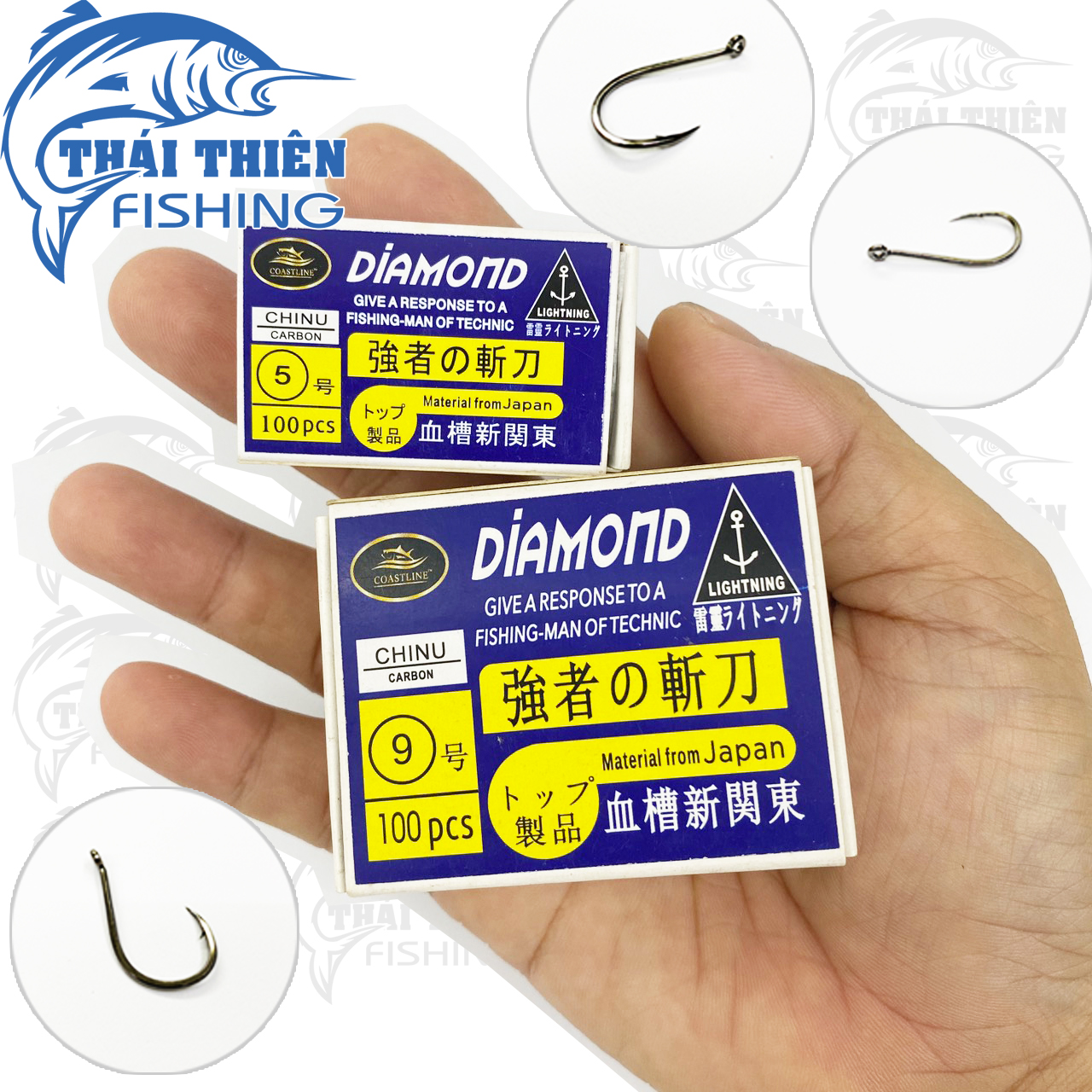 Lưỡi Câu Cá Chinu Carbon Coastline Diamond Hộp 100 Cái