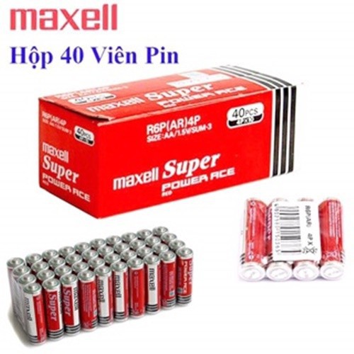 Pin  tiểu AA Super Maxell hộp 40 viên