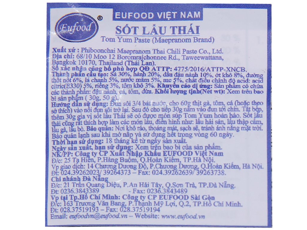 Sốt lẩu thái Maepranom Tom Yum Paste