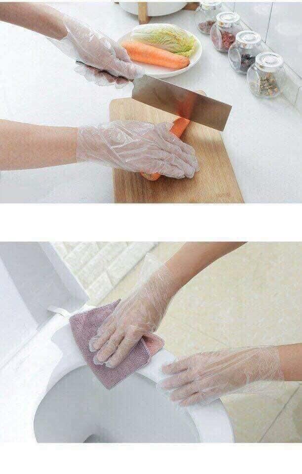 Găng Tay Nilon Sử Dụng 1 Lần (Bịch 100 cái)