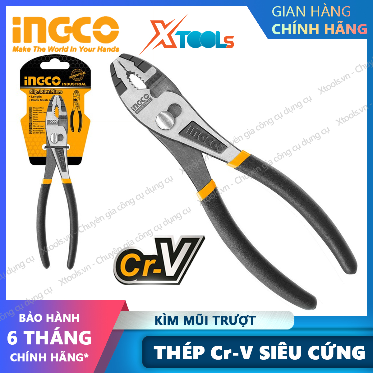 Nose pliers slip ingco size 6 "8" 10 "pliers clamp articulating slip steel CR-V no Rust ultra hard make impact resistance [Xtool] [xsafe]