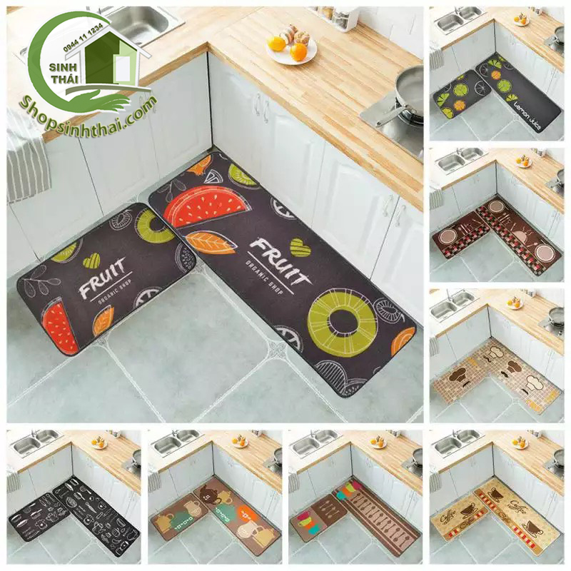 [HCM]Thảm nhà bếp - Bộ 2 thảm lau chân 3d siêu đẹp - Giao hình ngẫu nhiên