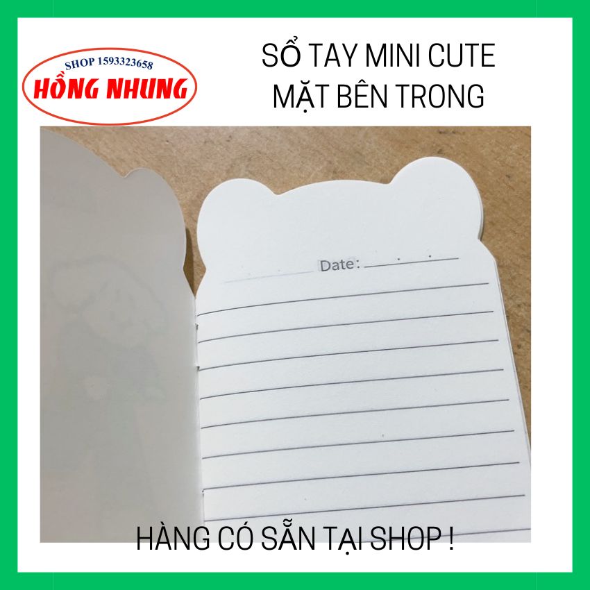 Sổ tay mini gấu, mèo, hoa cute dễ thương.