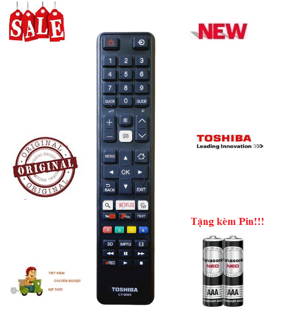 Remote Điều khiển tivi Toshiba LED/LCD/Smart TV 32L 43U 43L 49L 49U 50U 55L 55U - Hàng tốt Tặng kèm Pin