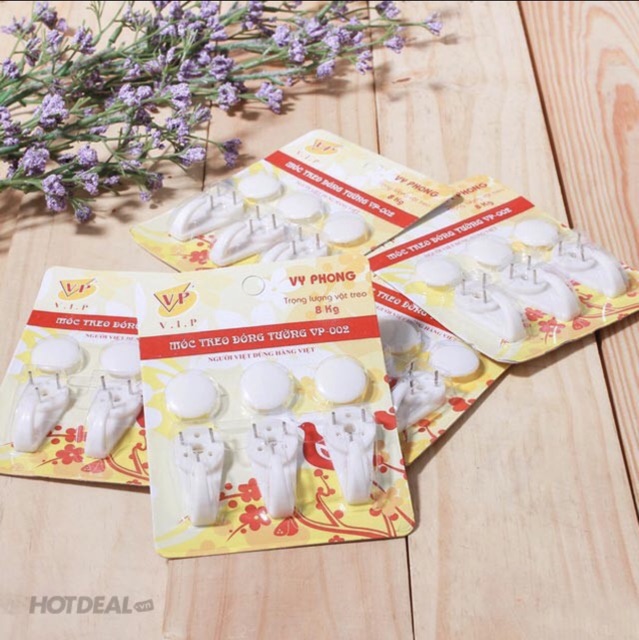 Set 3 móc dán tường đóng đinh chịu lực tốt