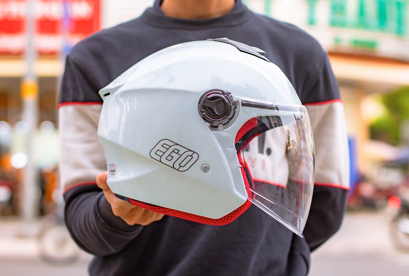 EGO E3 - MÀU TRẮNG/SOLID WHITE - MŨ BẢO HIỂM