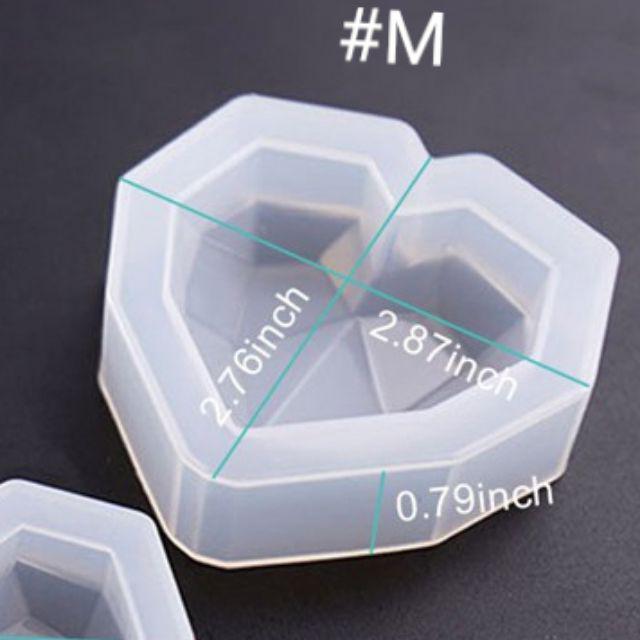 Khuôn Silicon Hình Trái Tim 3D Làm Handmade