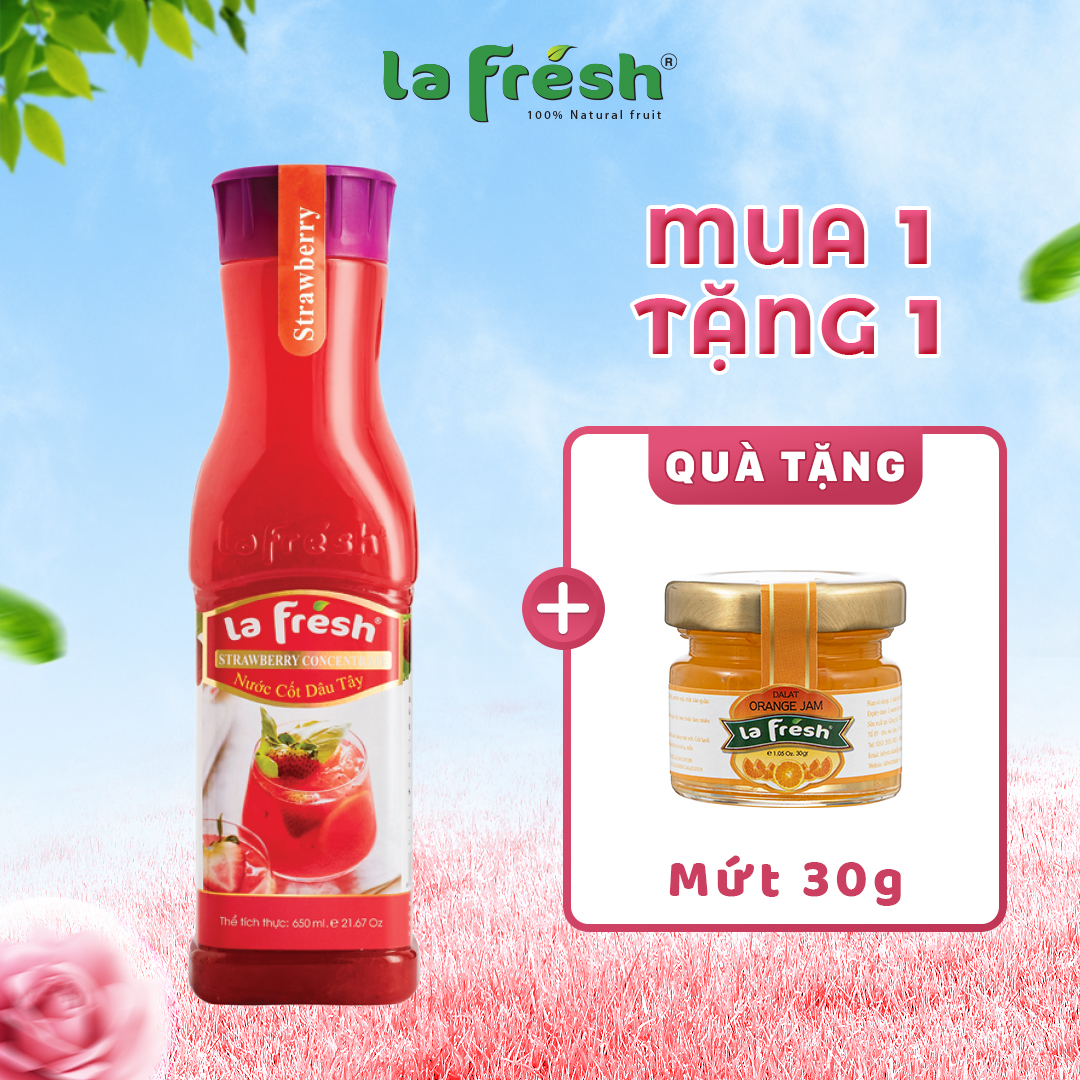 Nước Cốt Dâu Tây Lafresh Đà Lạt Chai 650ml