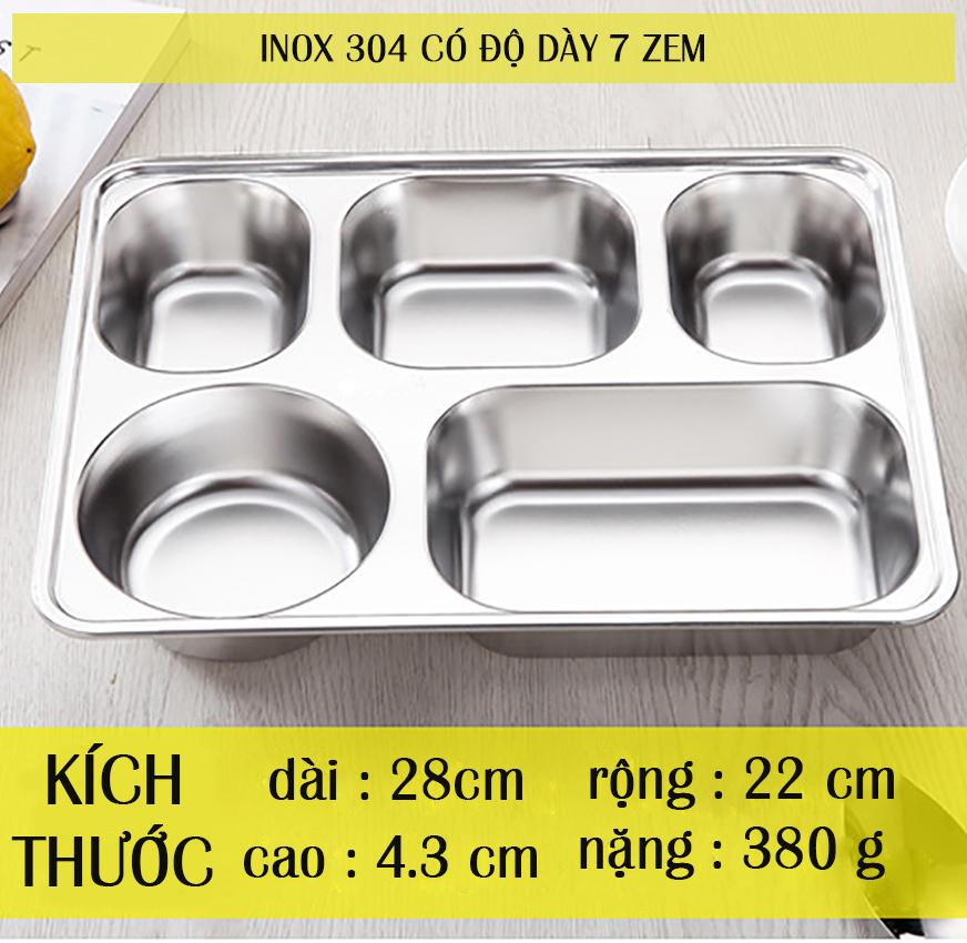 BỘ KHAY CƠM PHẦN 5 NGĂN SÂU INOX