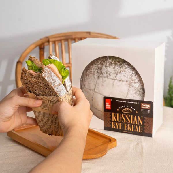 Bánh mì nga lúa mạch đen men tự nhiên chuẩn eatclean thương hiệu gạch đỏ