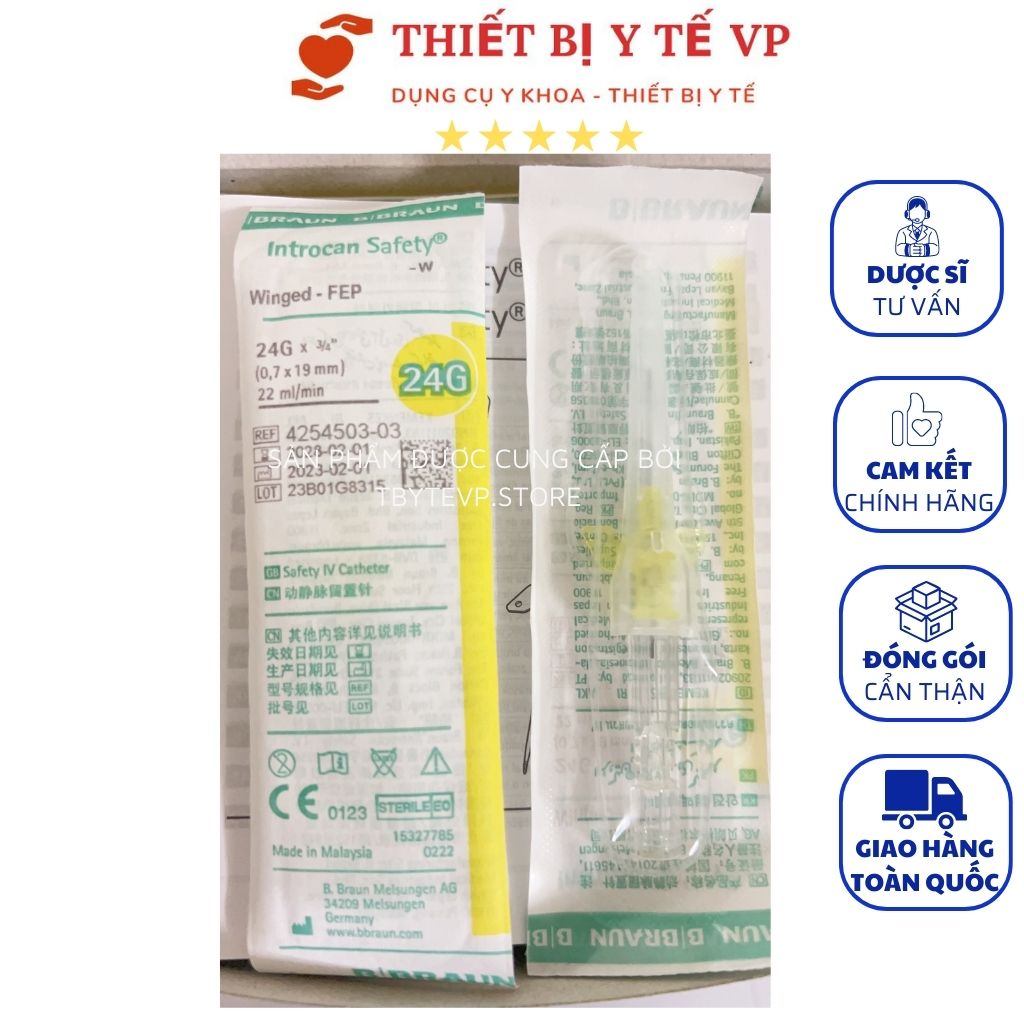 Kim luồn tĩnh mạch 24G Introcan Safety B.Braun (01 Chiếc)