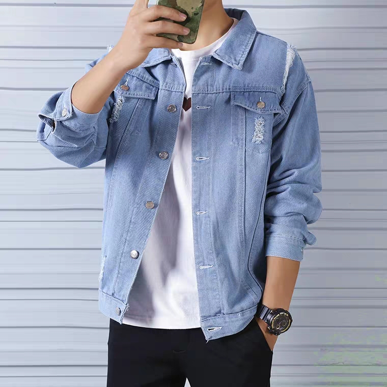 [HCM]Áo khoác jean nam nữ xanh wash Basic form rộng có big size và 6 túi thật giá sỉ