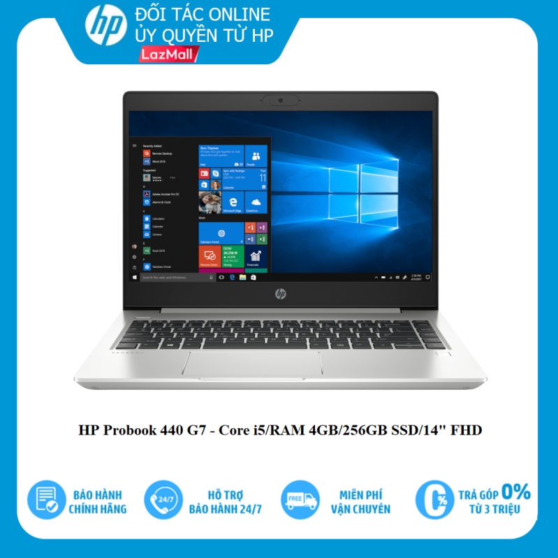 [TRẢ GÓP 0%] Laptop HP Probook 440 G7 9GQ22PA (I5-10210U/4GB/256GB SSD/14FHD/VGA ON/DOS/SILVER), thiết kế sang trọng, cấu hình mạnh mẽ, đáp ứng nhu cầu nhiều người
