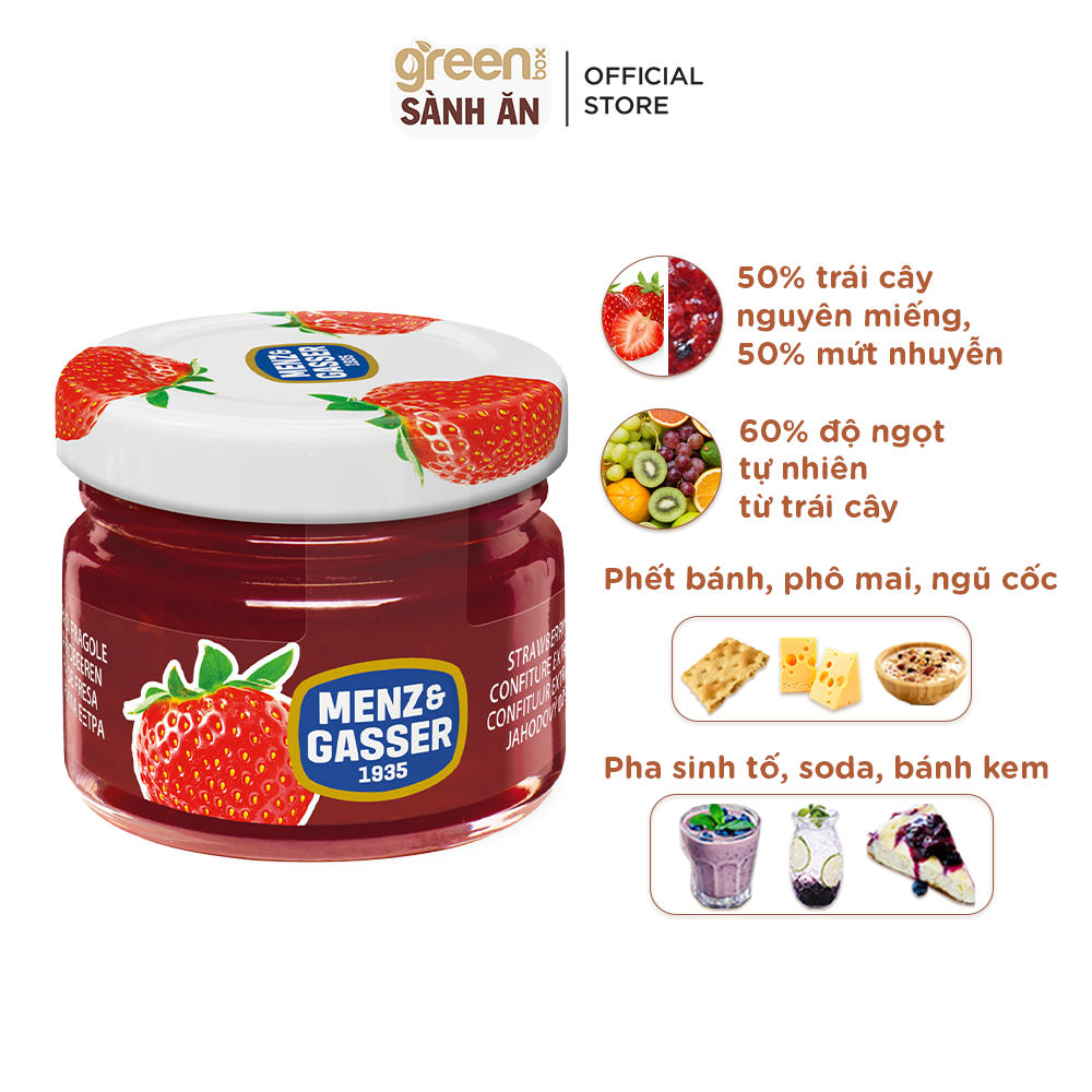 Hũ mứt dâu tây menz gasser ý 28g