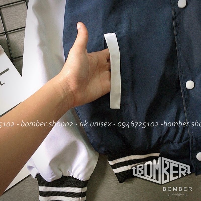 [Ảnh + Video thật] Áo khoác bomber thiết kế Unisex style bóng chày