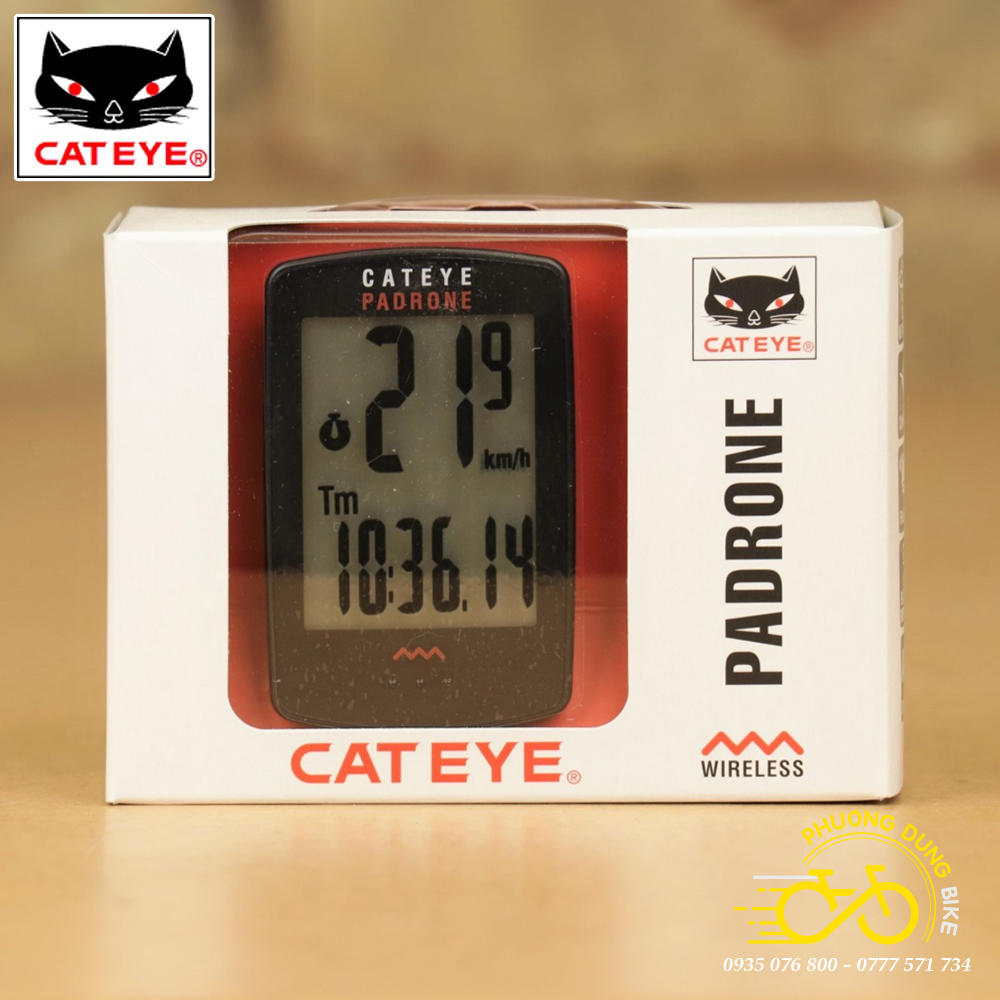 Đồng Hồ Tốc Độ Xe Đạp CATEYE Padrone CC-PA100W – Không Dây, Màn Hình To, Dễ Nhìn, Chính Hãng (Japan)