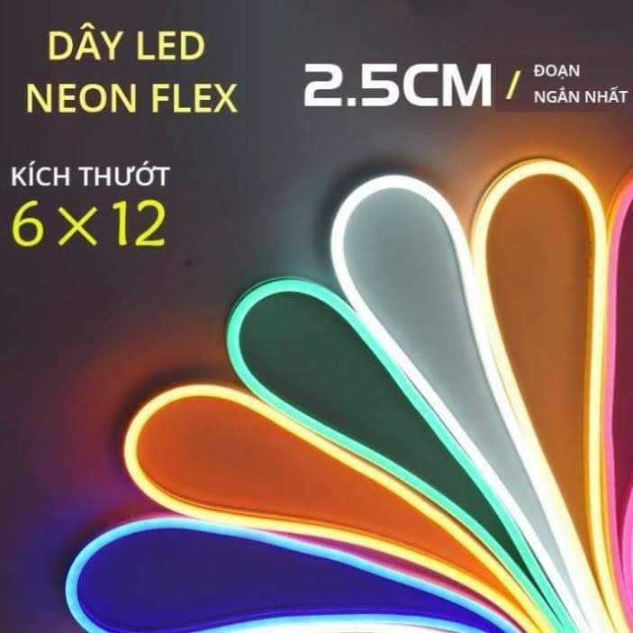 Dây đèn trang trí NEON uốn chữ cuộn 5m(có 7 màu)