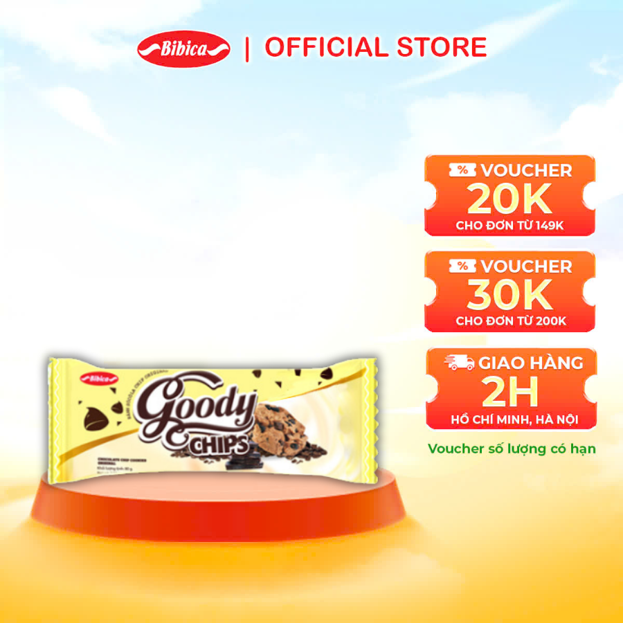 Combo of 5 Bibica Chocolate Goody Chip Cakes 80g