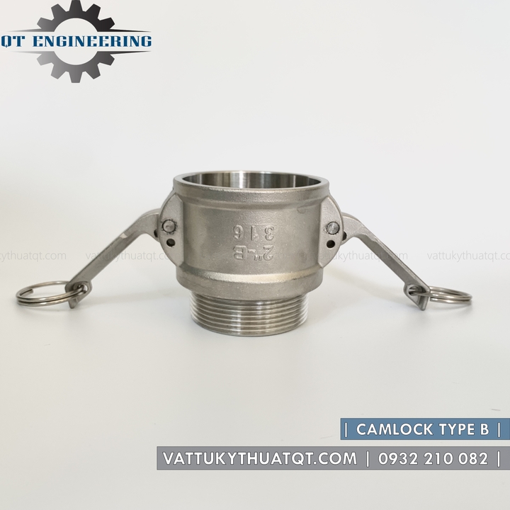 Khớp nối nhanh Camlock INOX 304 Kiểu B | DN65,DN80 (phi 76,90) [VATTUKYTHUATQT.COM]