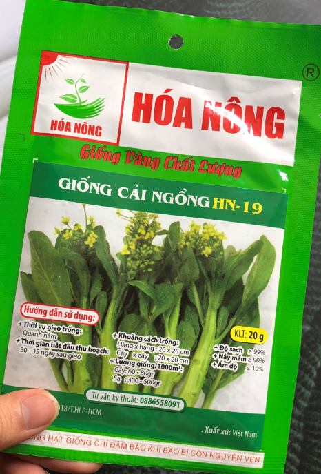 [HCM]Hạt giống cải ngồng HN19 HN gói 20gr