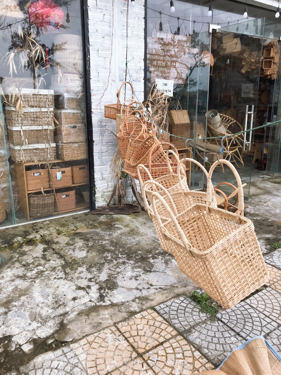 Túi mây vintage siêu xinh đan lưới phong cách vintage kích thước 36 x 27 x h23 cm và  32 x 22 x h22 cm/ Giỏ Quà Tết/ Túi Đi Biển/ Picnic/ Trang Trí Homestay