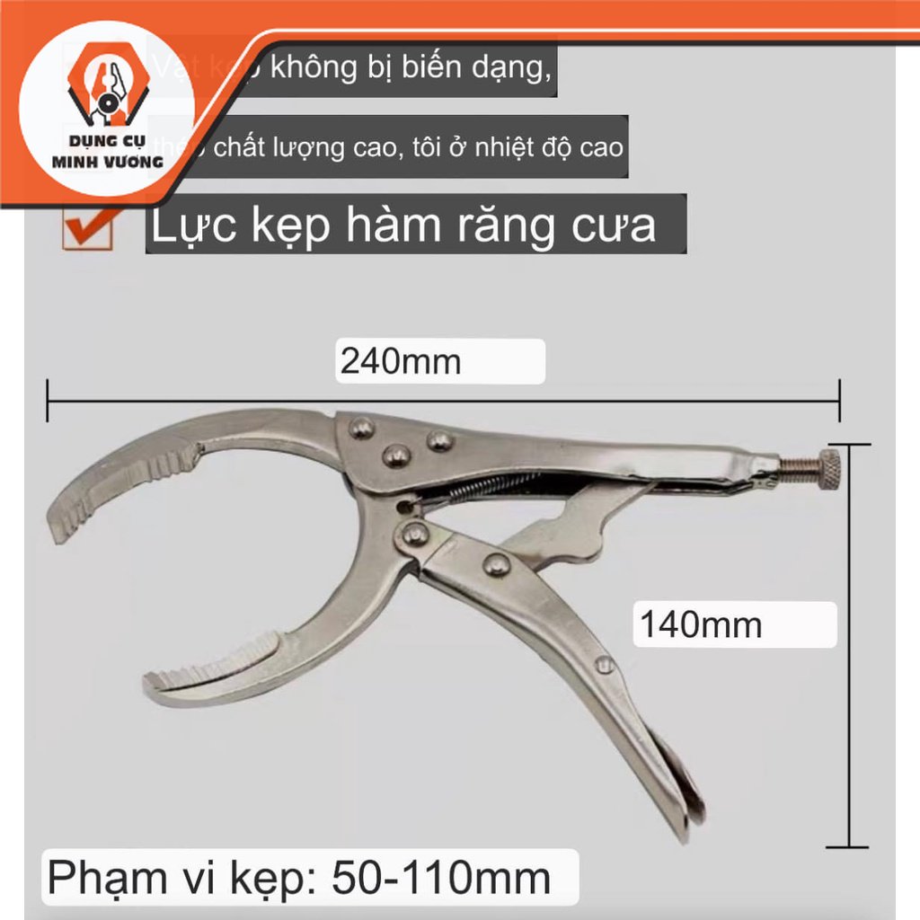 Kìm tháo bộ lọc dầu xe hơi tự động điều chỉnh được kích thước 50-110mm
