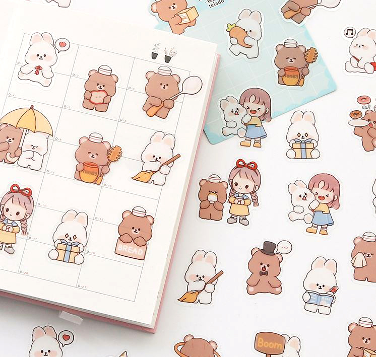 Bộ 40 sticker Telado dễ Thương E101