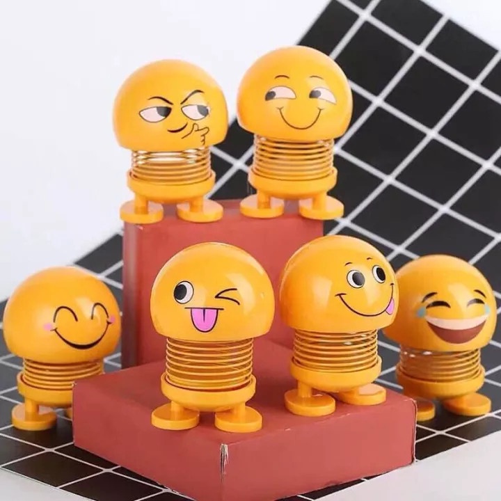 Set 10 thú nhún emoji con lắc lò xo